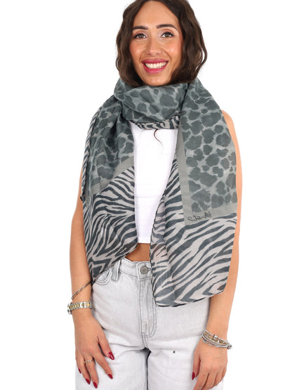 Y-not foulard rayon da unisex grigio