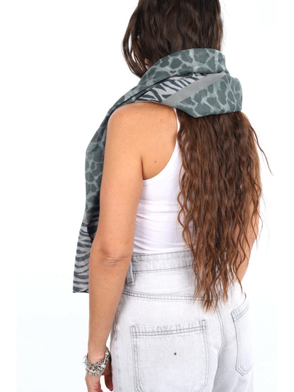 Y-not foulard rayon da unisex grigio