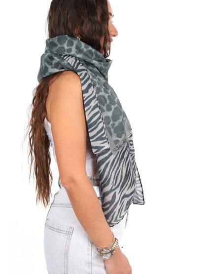 Y-not foulard rayon da unisex grigio