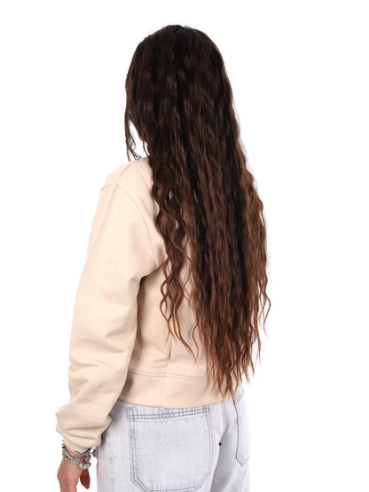 Icon felpa zip cr ft da donna avorio