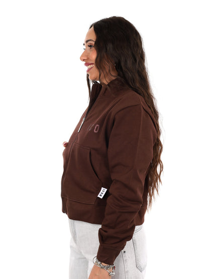 Icon felpa zip cr ft da donna moro