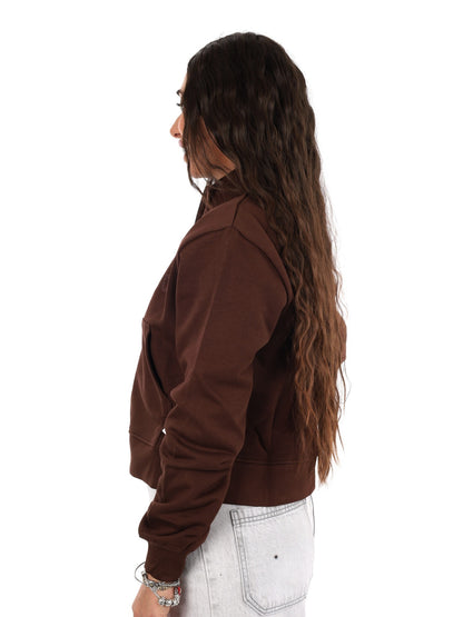 Icon felpa zip cr ft da donna moro