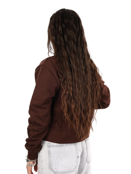 Icon felpa zip cr ft da donna moro