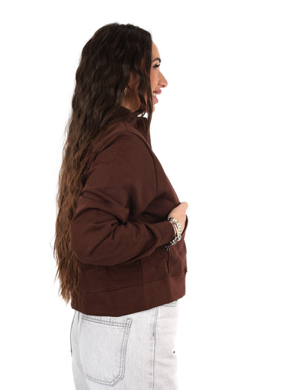 Icon felpa zip cr ft da donna moro