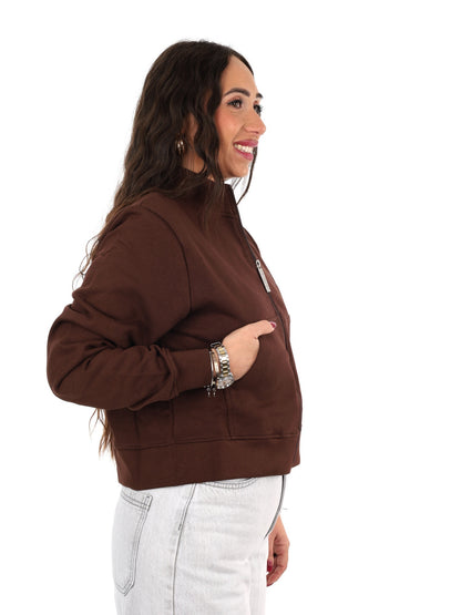 Icon felpa zip cr ft da donna moro