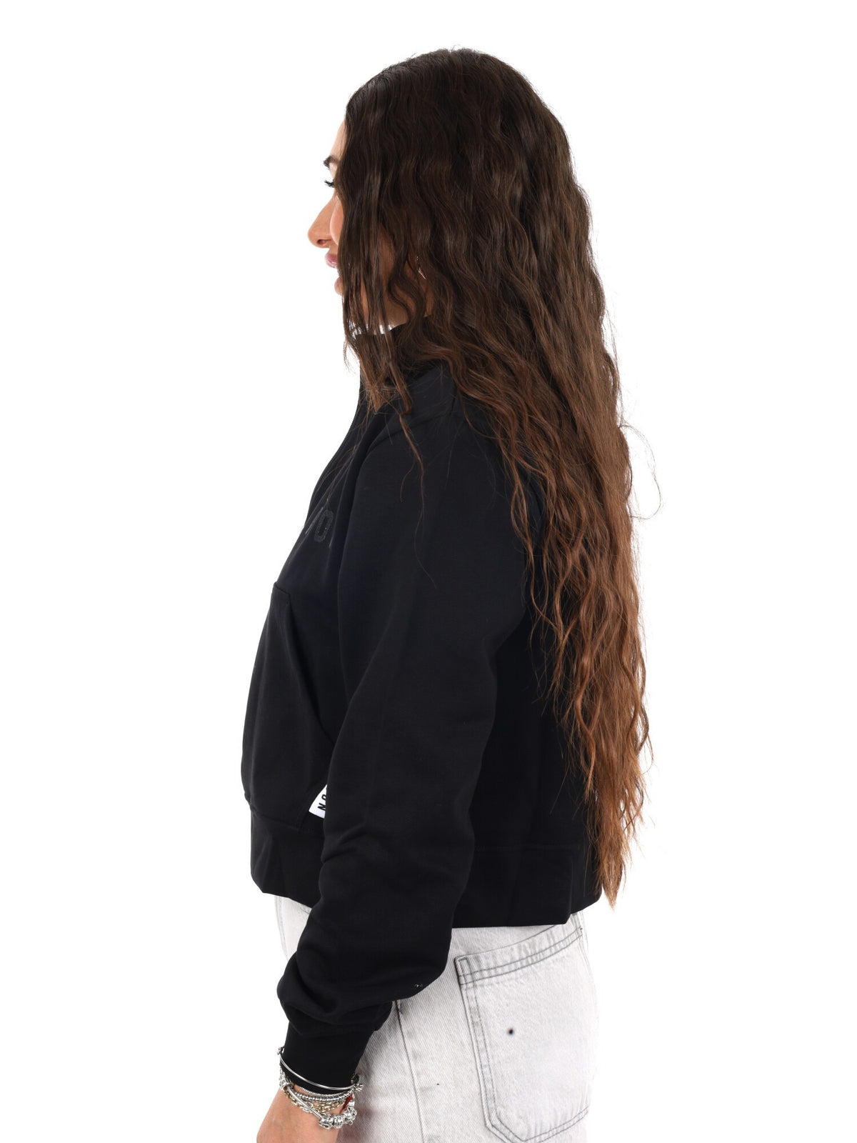 Icon felpa zip cr ft da donna nero