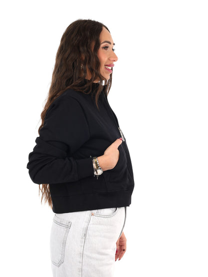 Icon felpa zip cr ft da donna nero