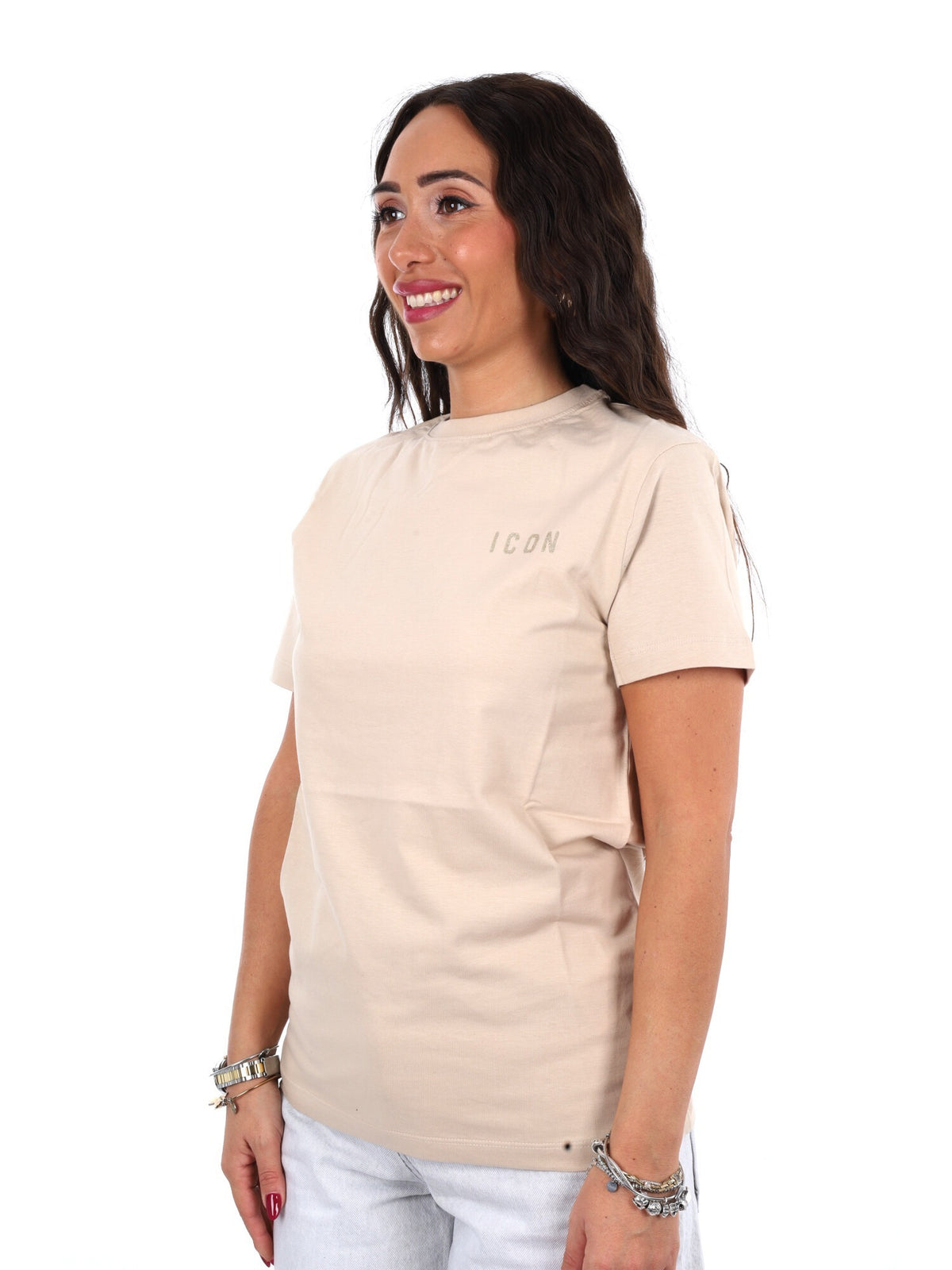 Icon t-shirt mm da donna avorio