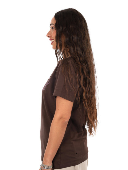 Guess blossom cn t-shirt da donna caffe'