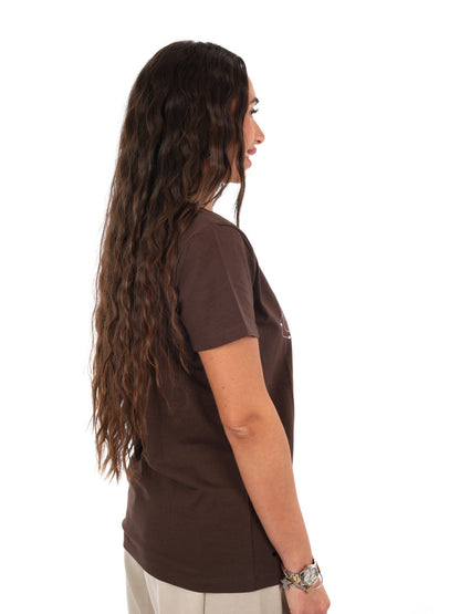 Guess blossom cn t-shirt da donna caffe'