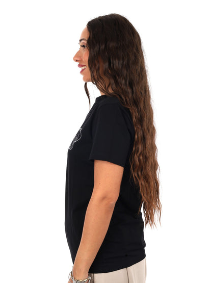 Guess blossom cn t-shirt da donna nero