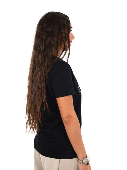 Guess blossom cn t-shirt da donna nero
