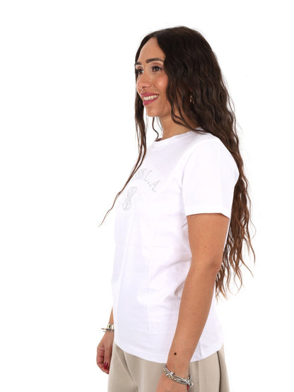 Guess elsa cn t-shirt da donna bianco