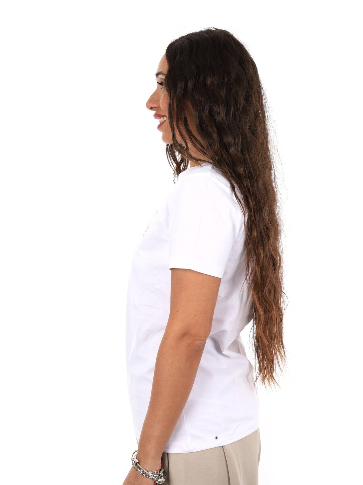 Guess elsa cn t-shirt da donna bianco