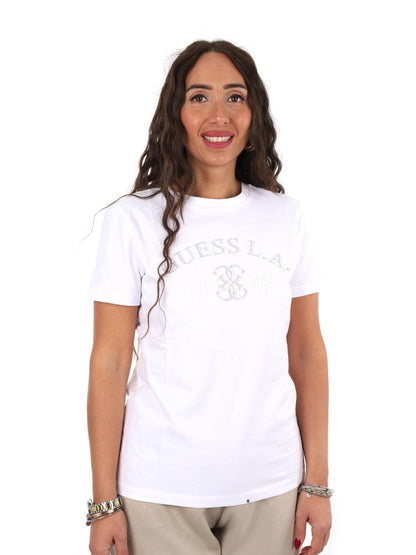 Guess elsa cn t-shirt da donna bianco