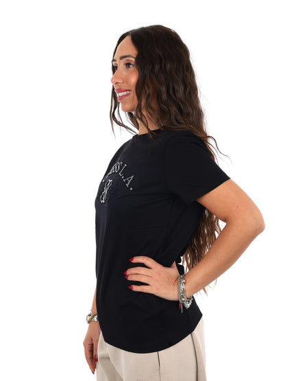 Guess elsa cn t-shirt da donna nero