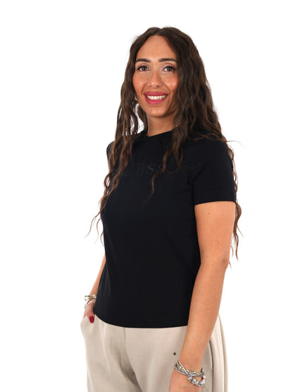 Guess grazia slim cn t-shirt da donna nero