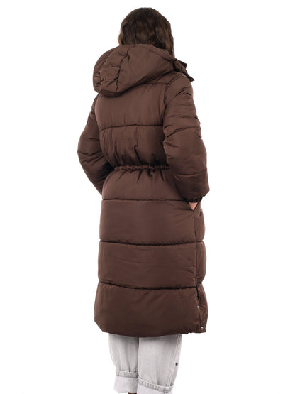 Guess virginia long giubbino da donna caffe'