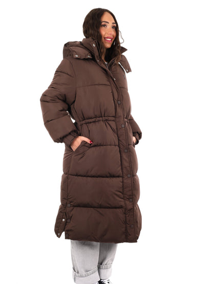 Guess virginia long giubbino da donna caffe'