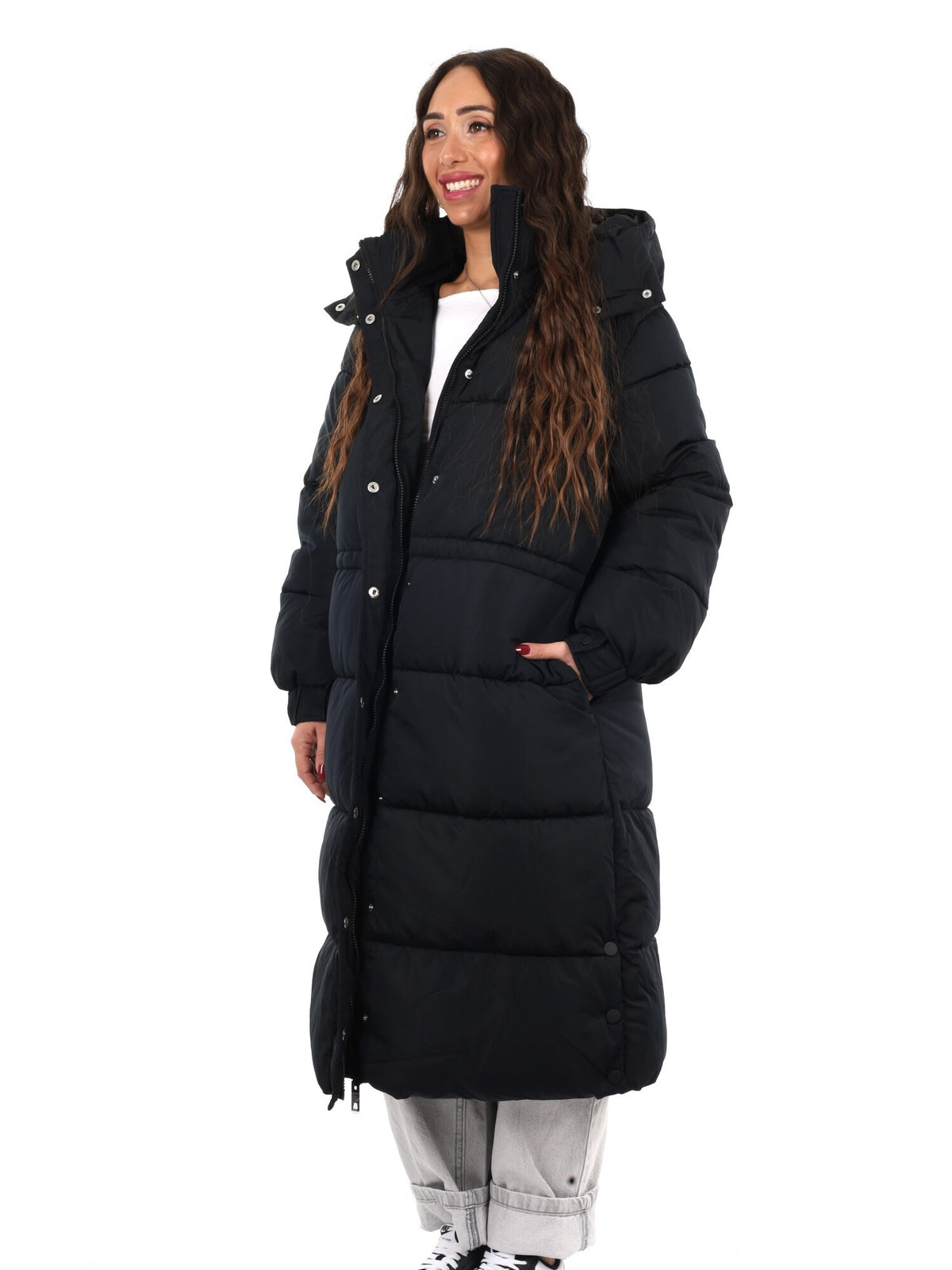 Guess virginia long giubbino da donna nero