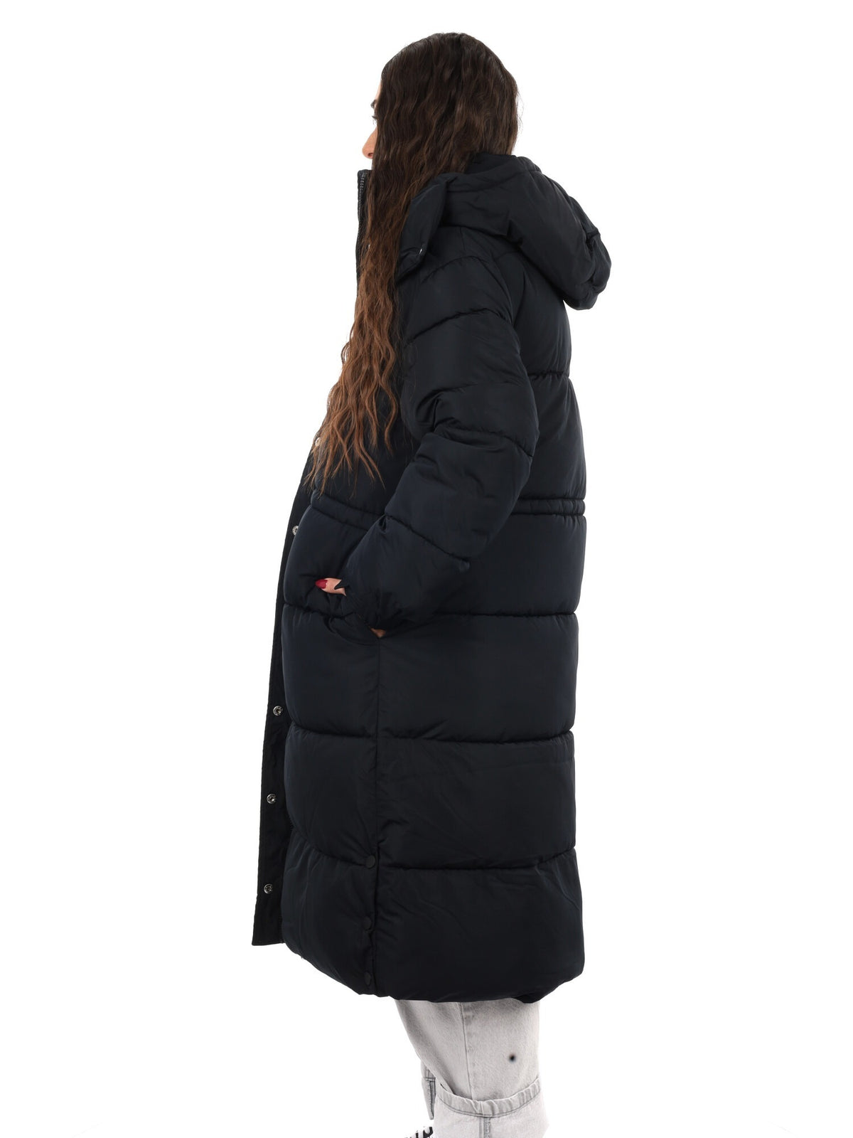 Guess virginia long giubbino da donna nero