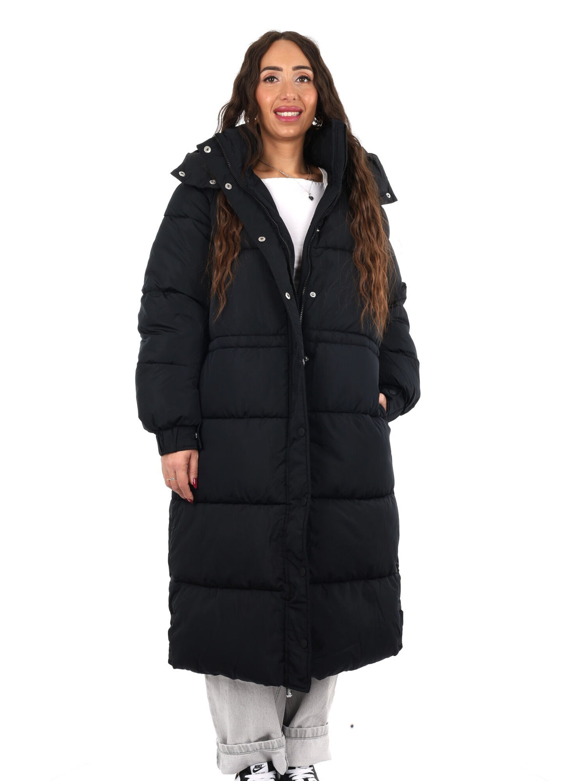 Guess virginia long giubbino da donna nero