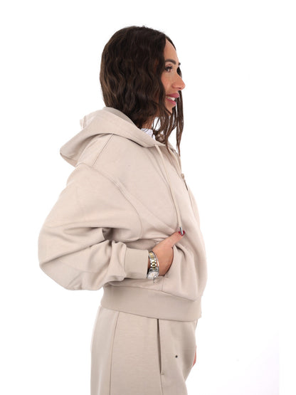 Guess brianna fullzi felpa da donna beige