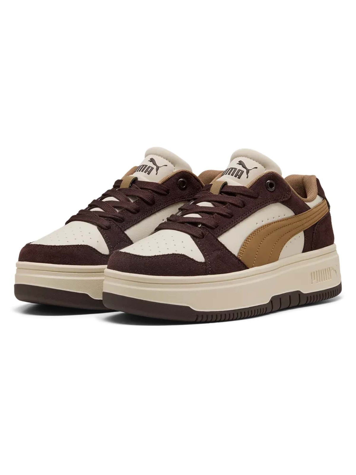 Puma rebound femme sneakers da donna bianco-marrone