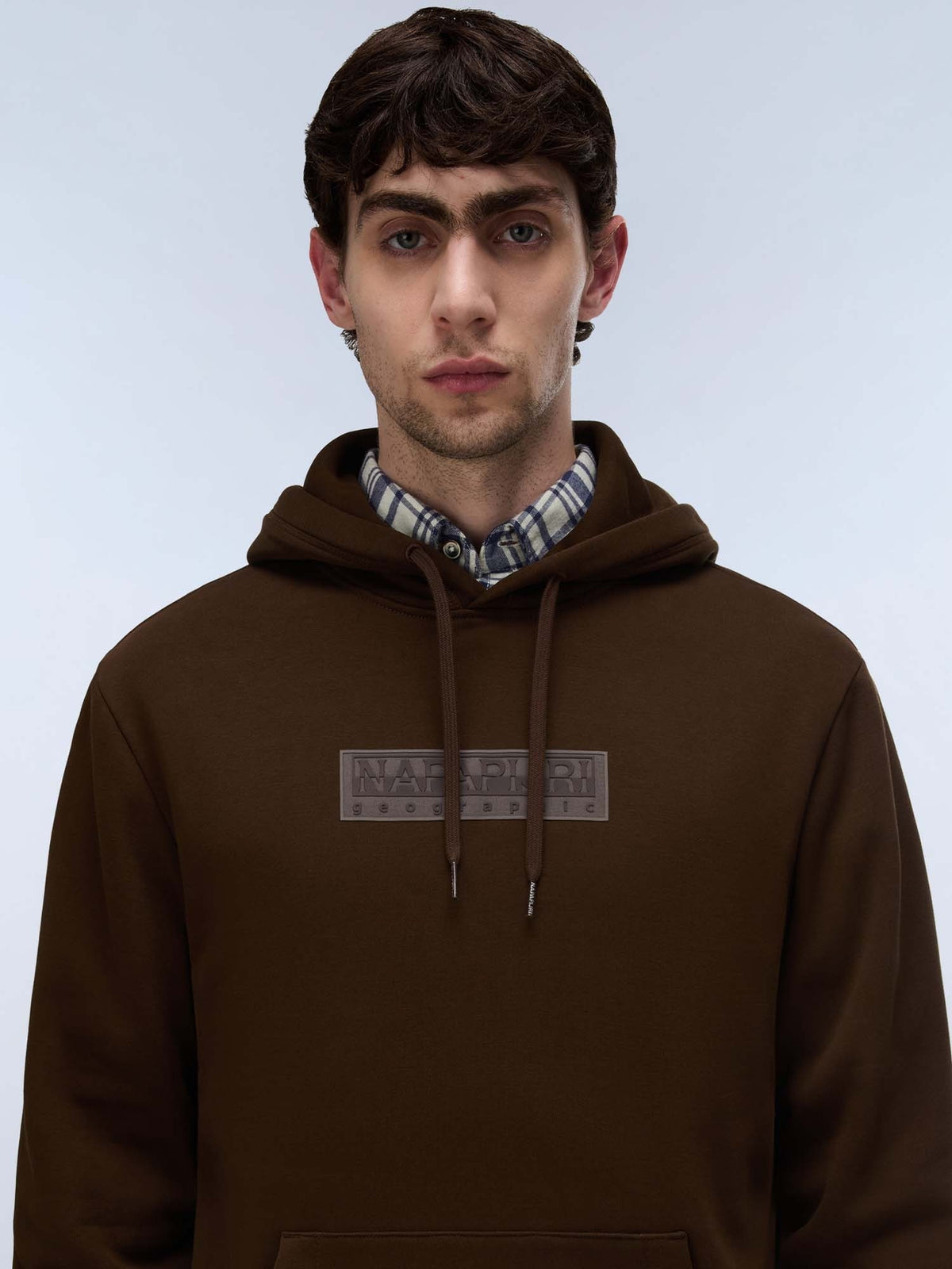 Napapijri b-box logo felpa da uomo marrone