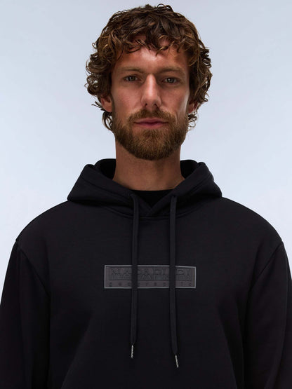 Napapijri b-box logo felpa da uomo nero