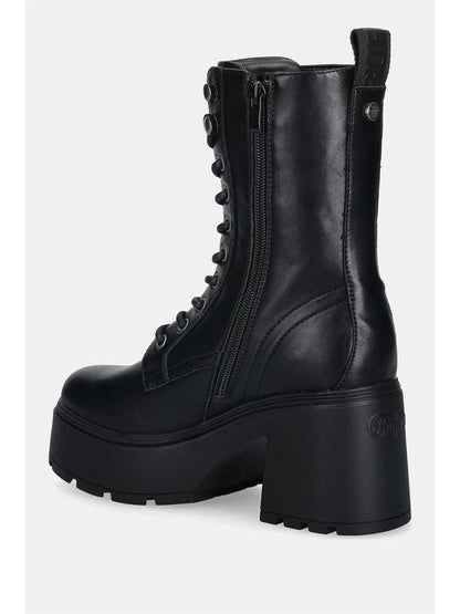 Buffalo mila lace up anfibio da donna nero