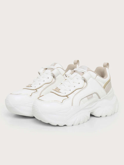 Buffalo bliss sneakers da donna bianco oro