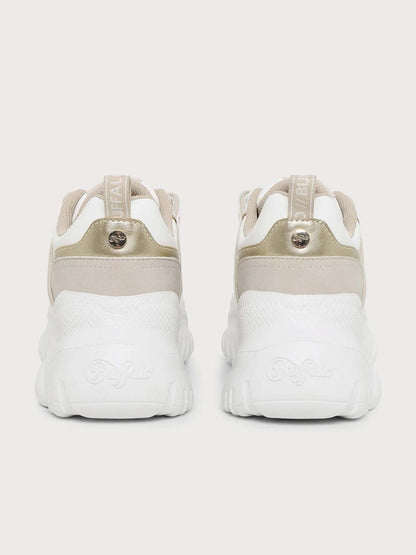 Buffalo bliss sneakers da donna bianco oro
