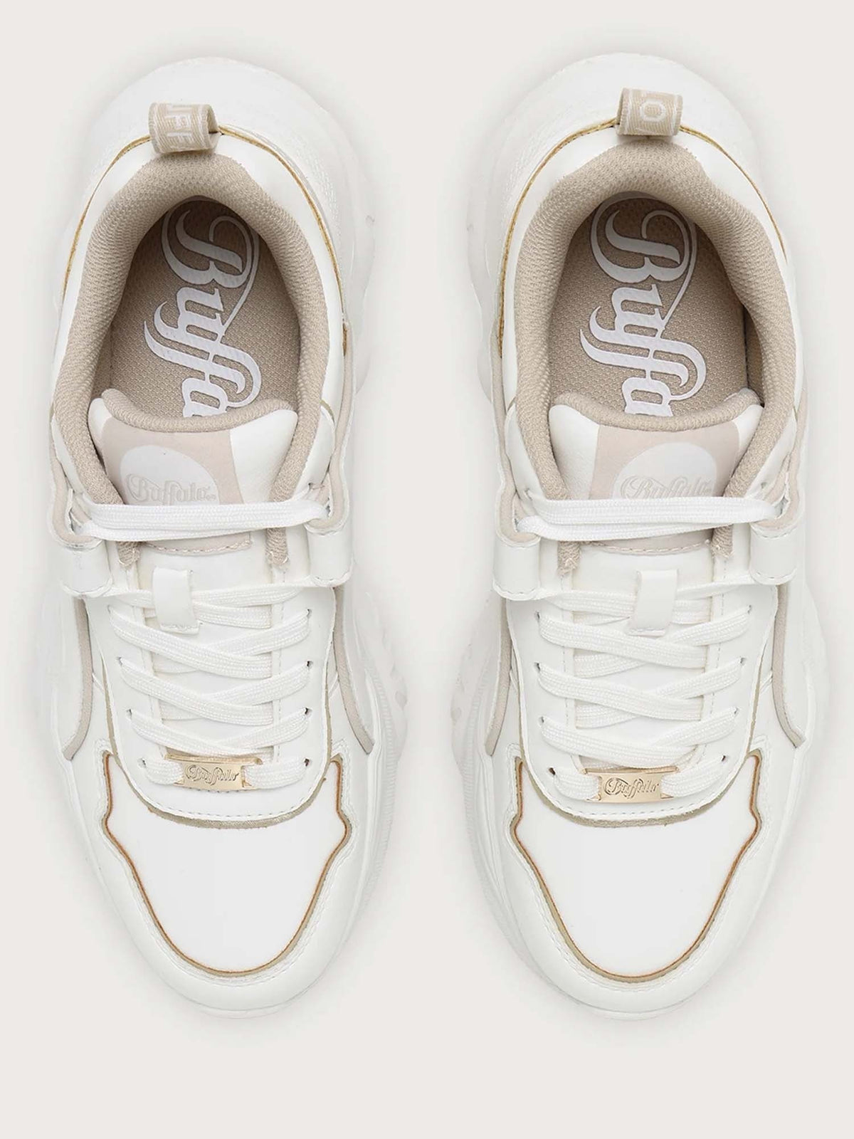 Buffalo bliss sneakers da donna bianco oro