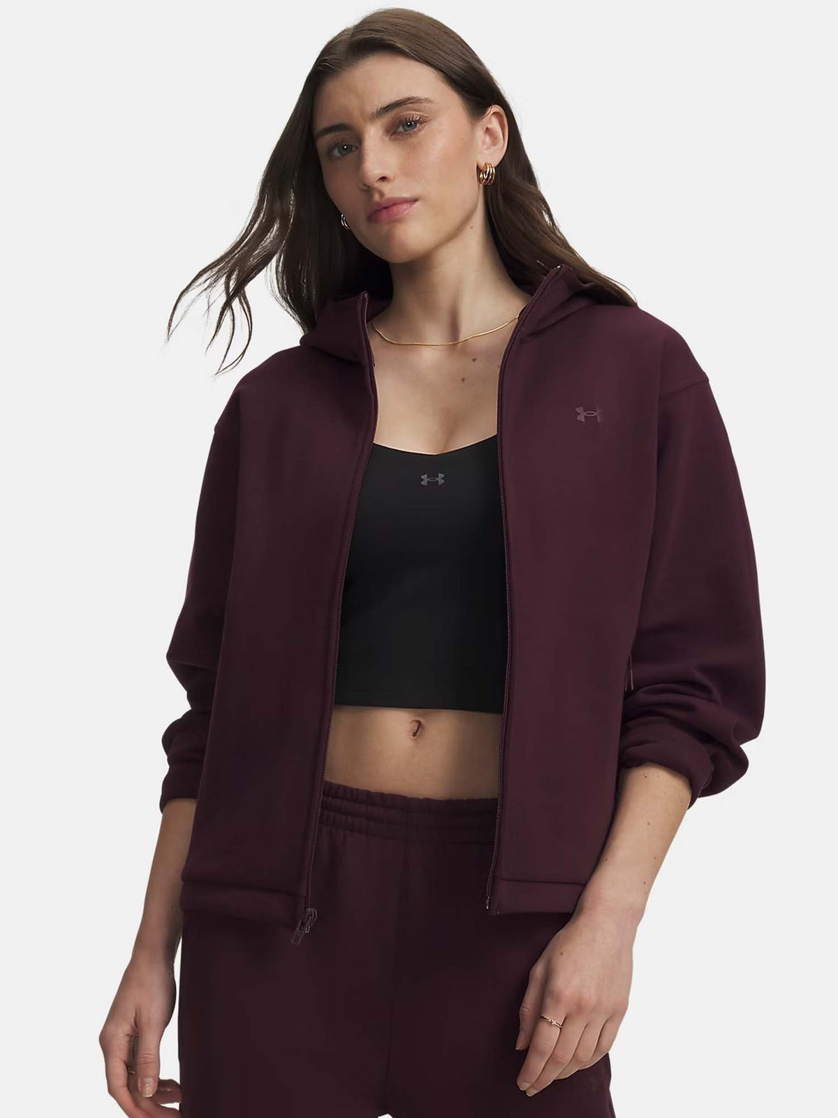 Under armour unstopp felpa training da donna bordeaux