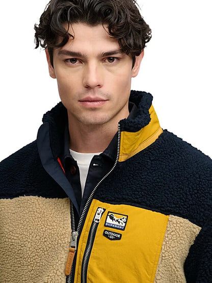 Superdry colour bloc sherpa da uomo blu