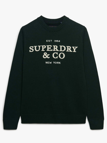 Superdry applique gr maglia da uomo verde