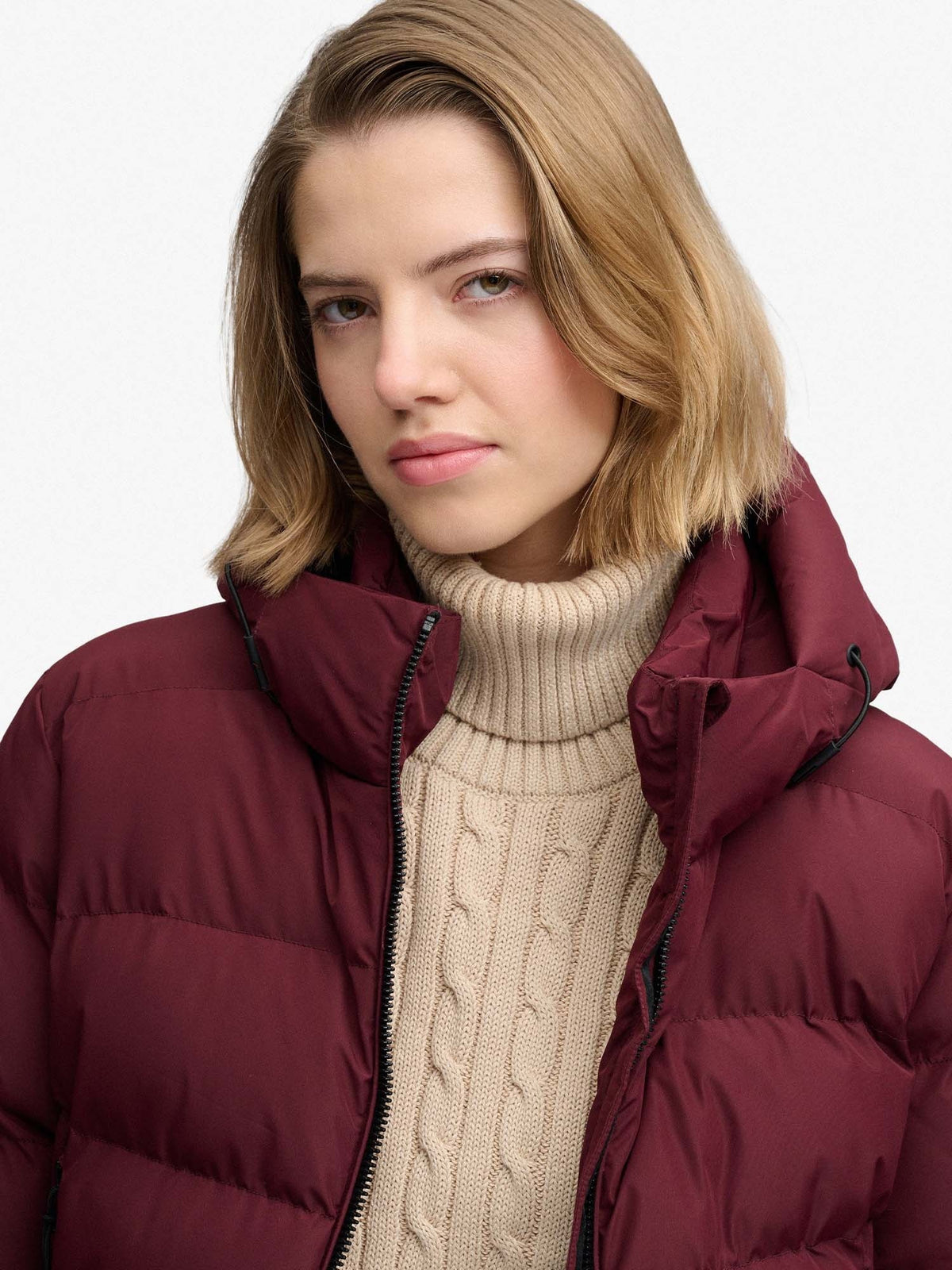 Superdry sport puffe giubbino da donna bordeaux