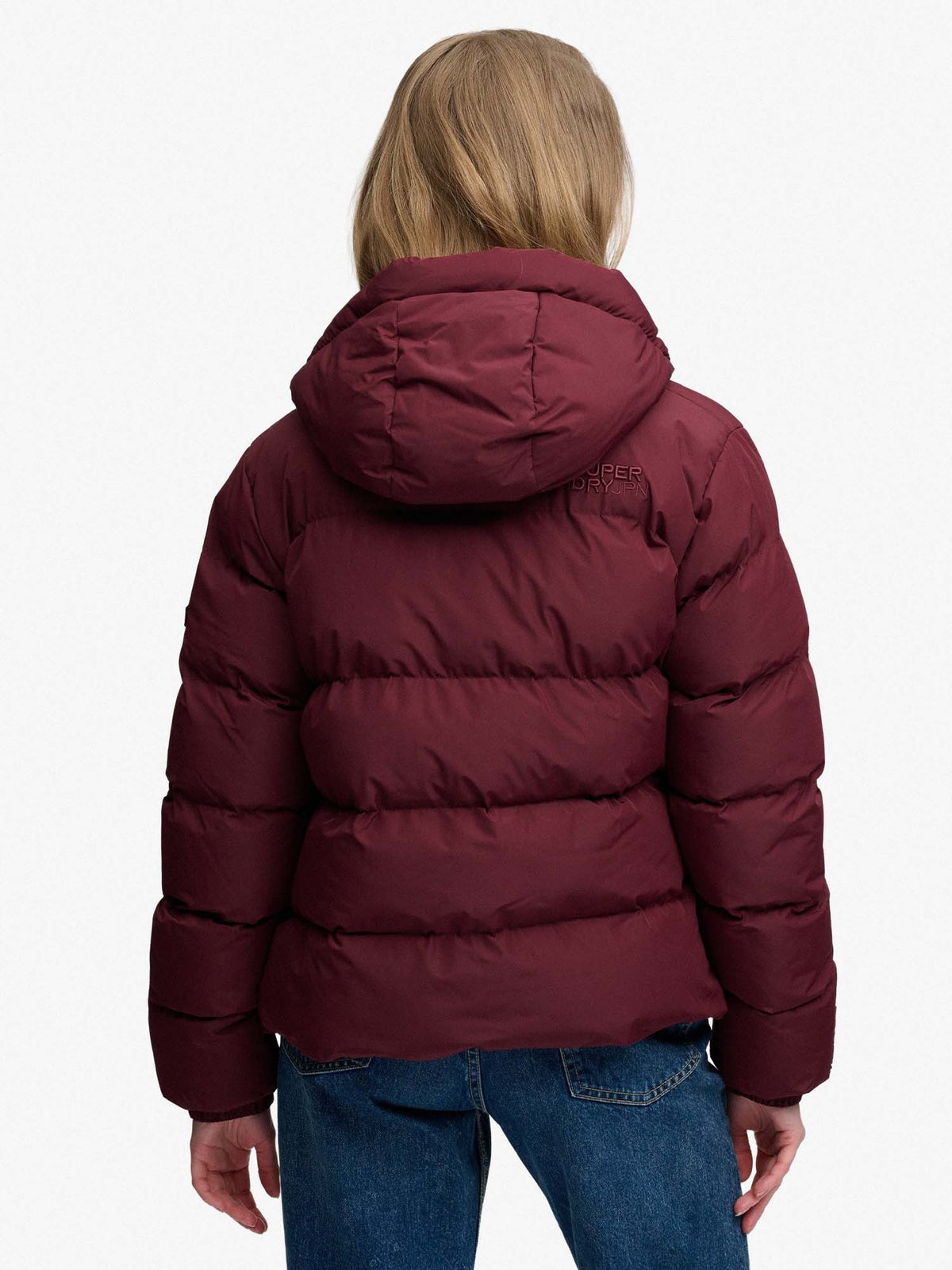 Superdry sport puffe giubbino da donna bordeaux