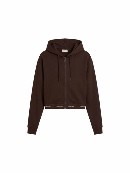 Ck terry logo cropp felpa da donna caffe'