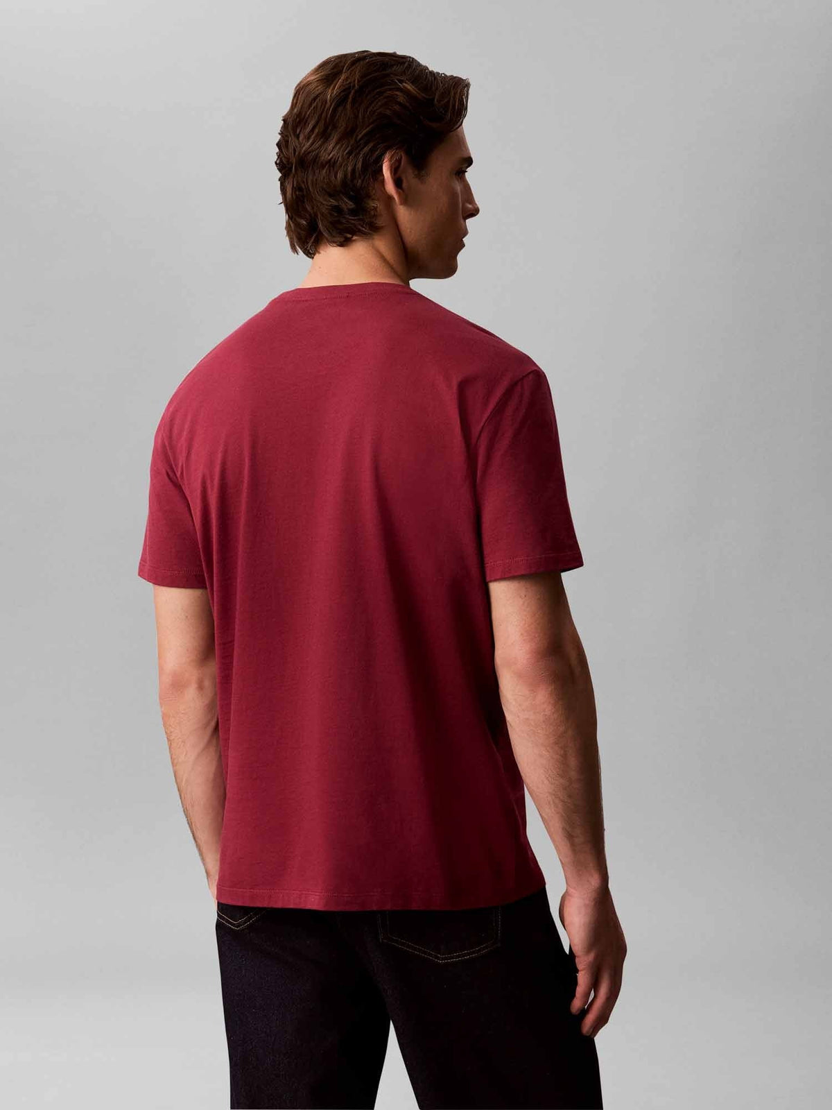 Ck label 30'S t-shirt da uomo bordeaux