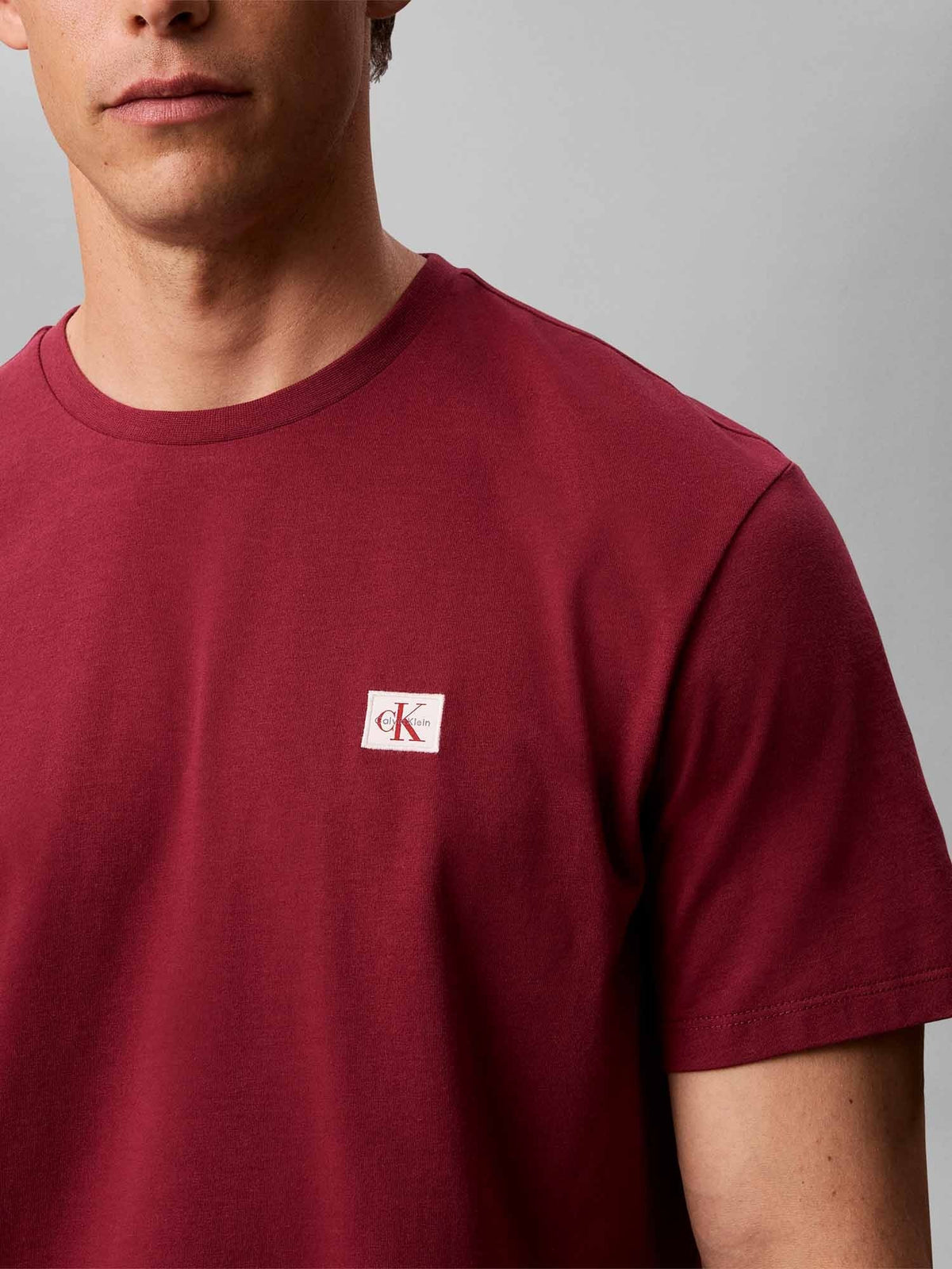 Ck label 30'S t-shirt da uomo bordeaux