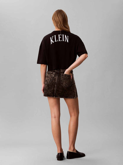 Ck boxy cropped t-shirt da donna nero