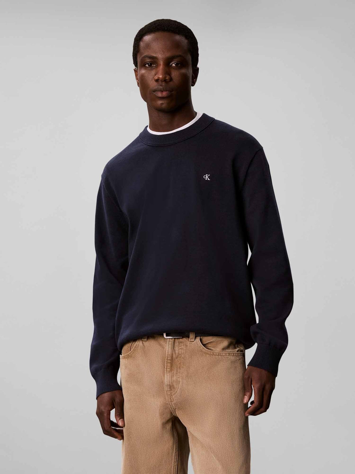 Ck classic crew maglia da uomo blu