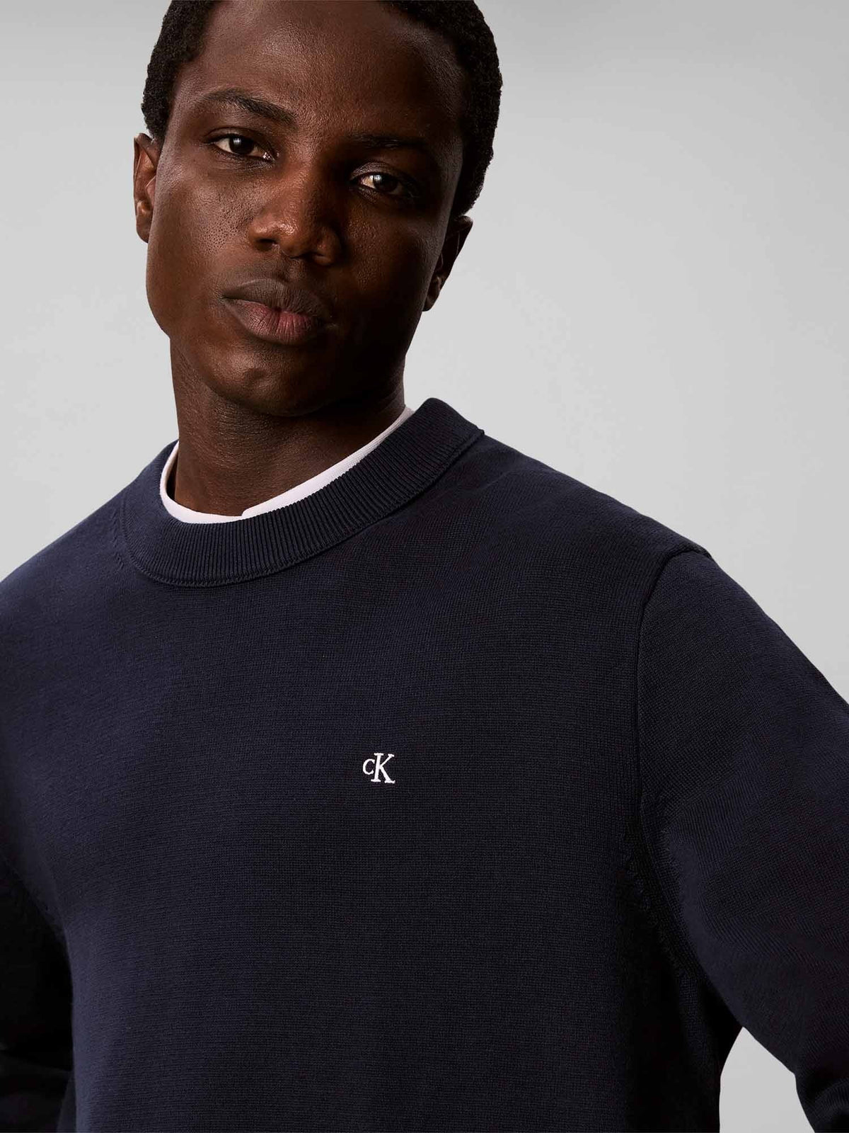 Ck classic crew maglia da uomo blu