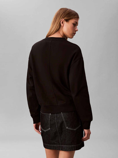 Ck terry waven felpa da donna nero