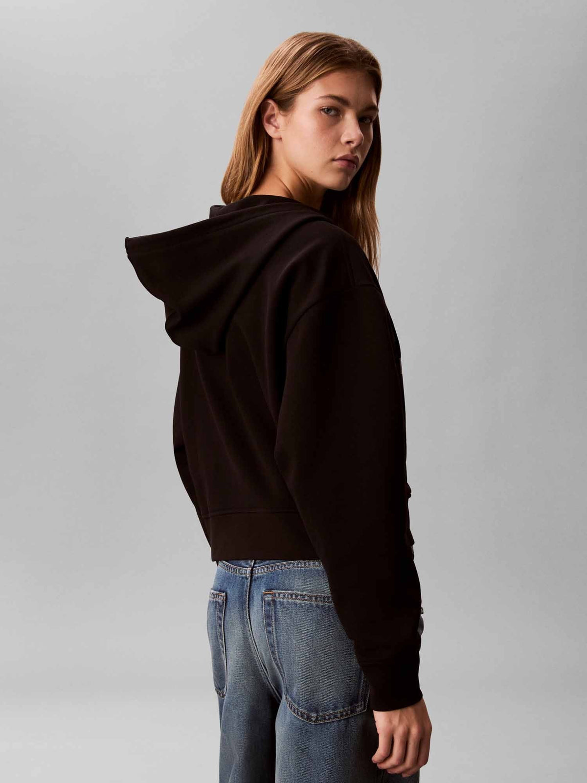 Ck monogram terry felpa da donna nero