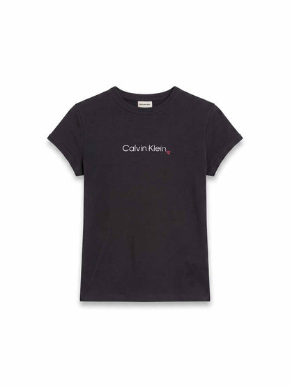 Ck slim logo t-shirt da donna nero