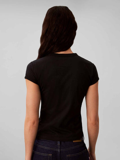 Ck slim logo t-shirt da donna nero