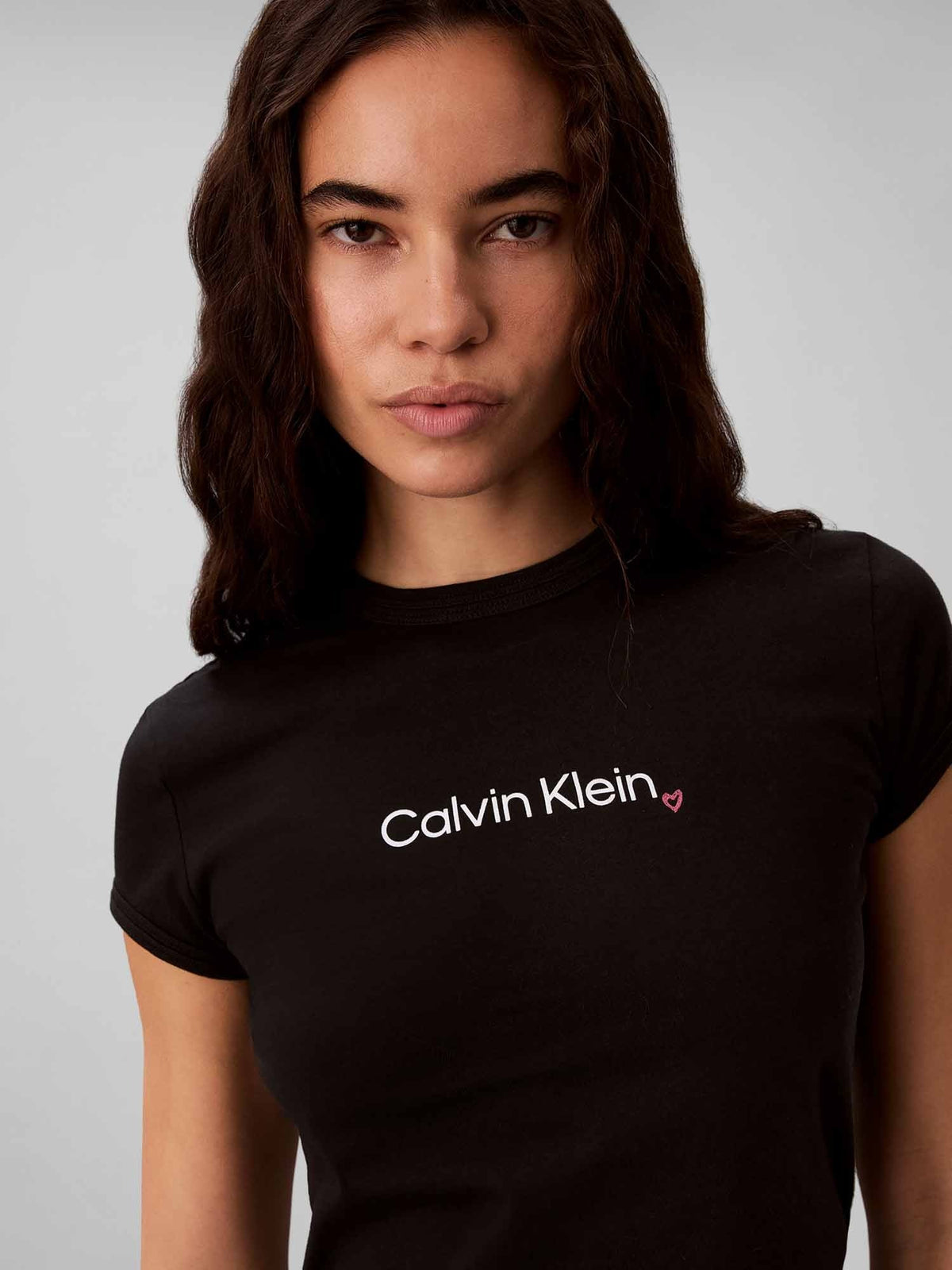 Ck slim logo t-shirt da donna nero